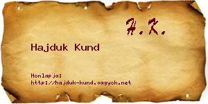 Hajduk Kund névjegykártya
